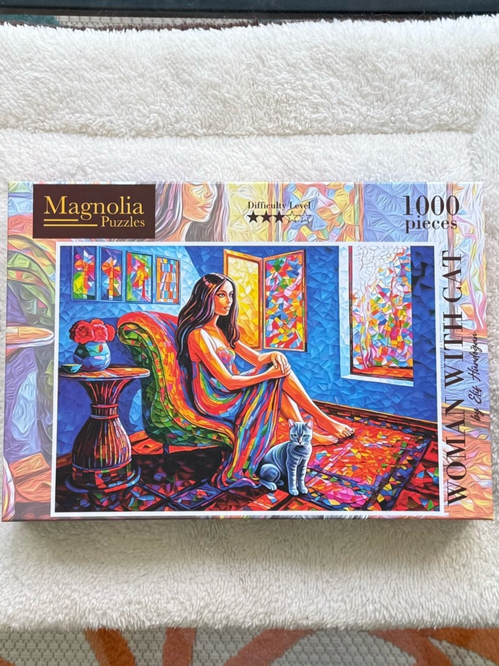 Magnolia Puzzles Woman With Cat